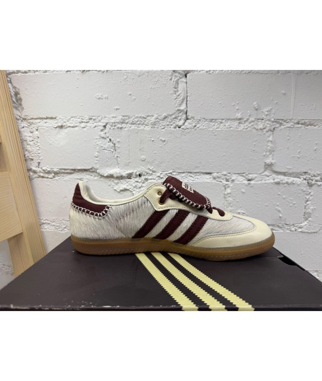 ADIDAS Белые кожаные низкие кроссовки / кеды, фото 4