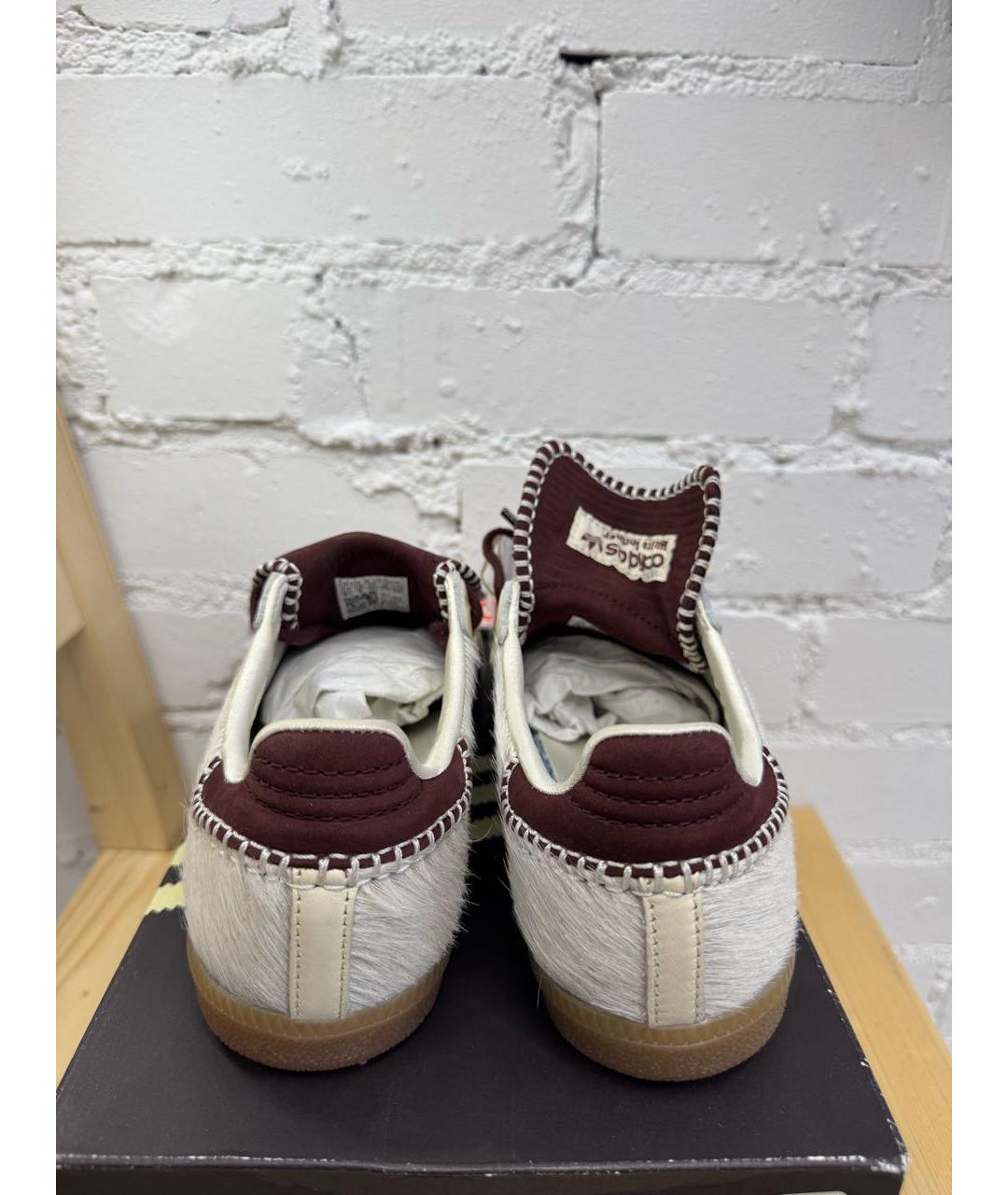 ADIDAS Белые кожаные низкие кроссовки / кеды, фото 3