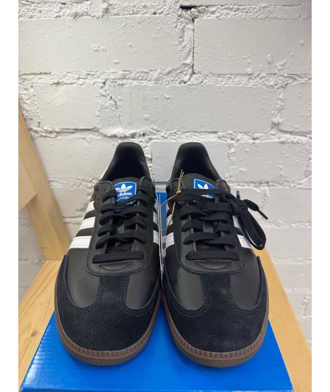 ADIDAS Черные кожаные низкие кроссовки / кеды, фото 2
