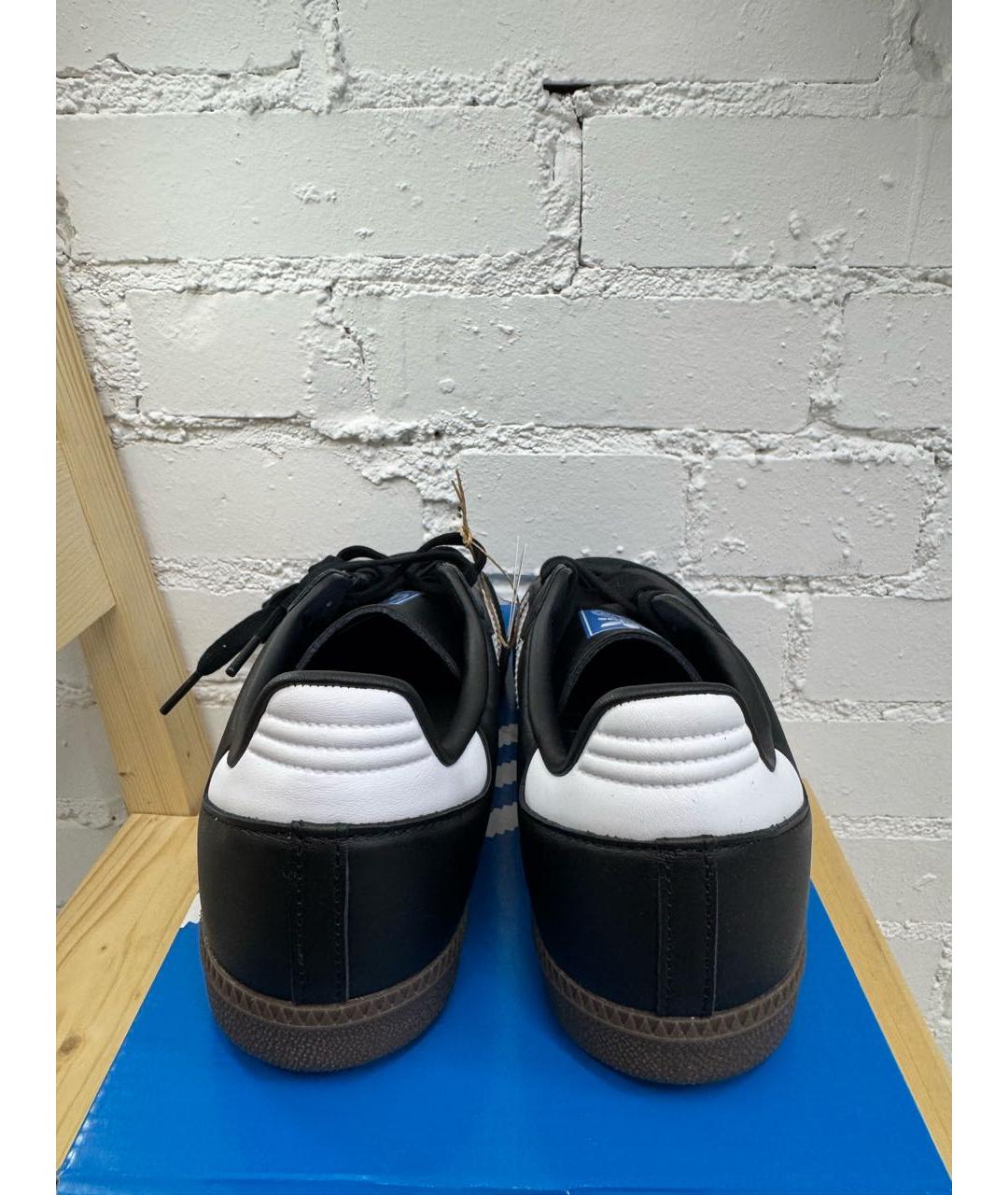 ADIDAS Черные кожаные низкие кроссовки / кеды, фото 4