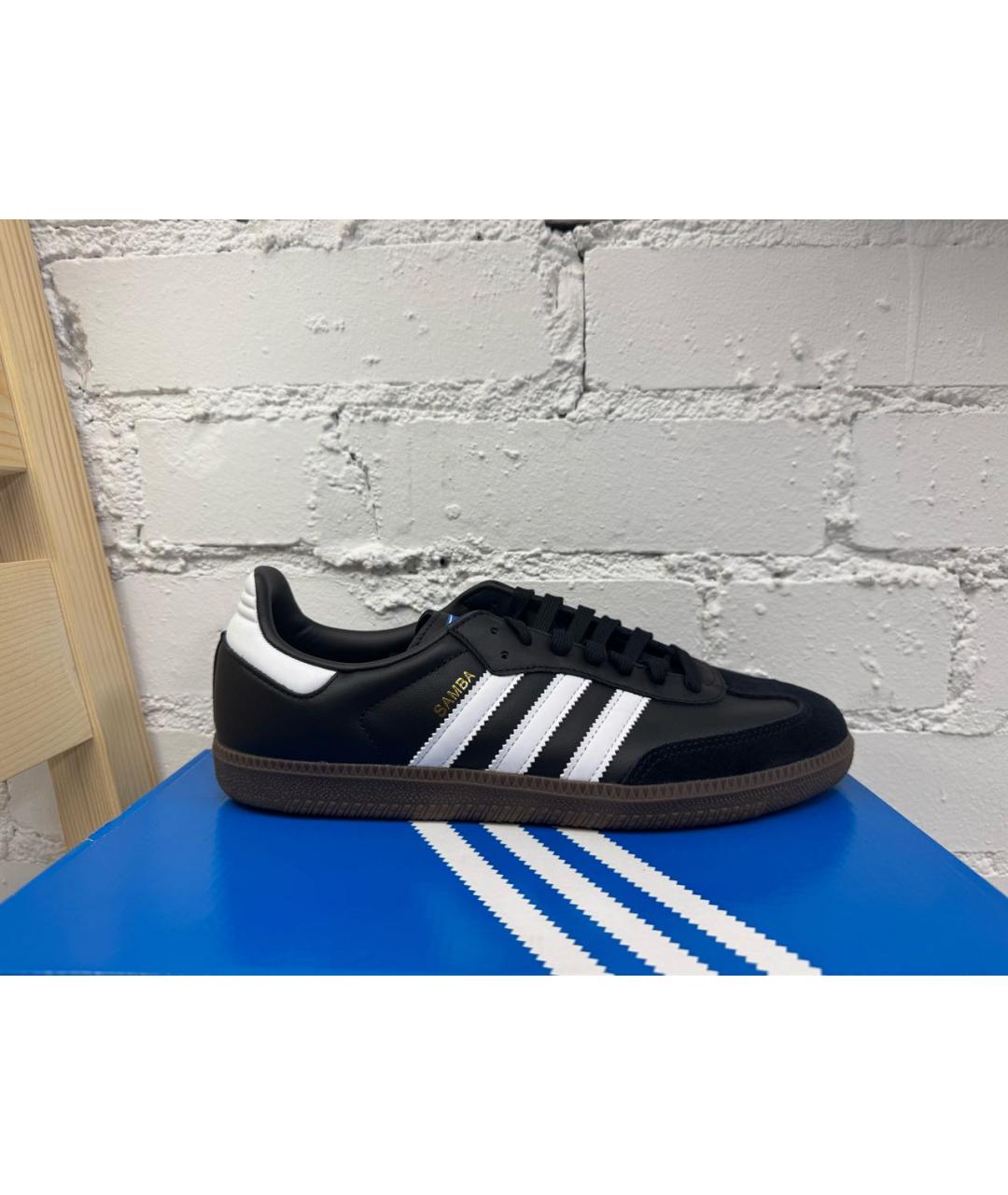 ADIDAS Черные кожаные низкие кроссовки / кеды, фото 5