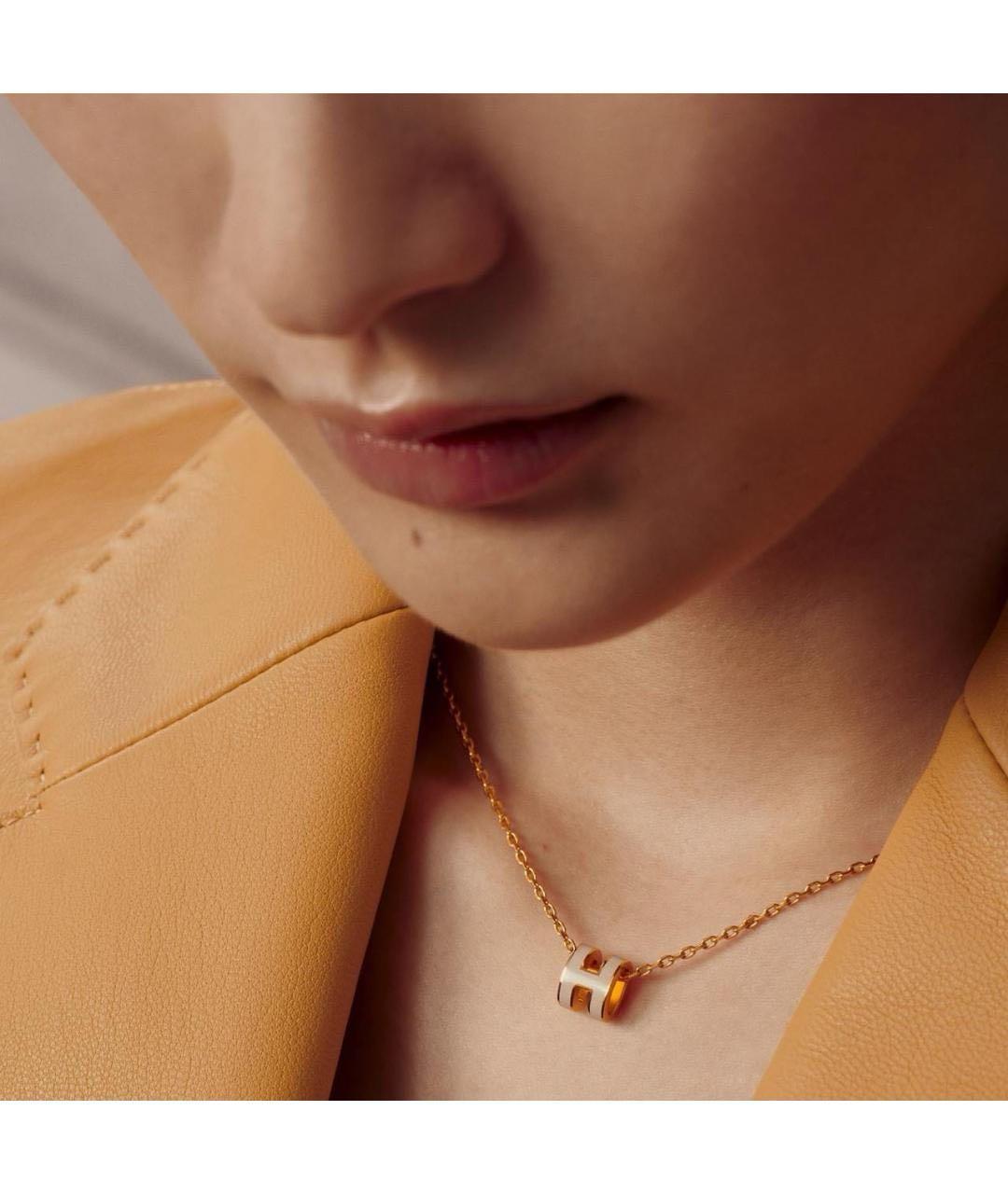 HERMES Розовая металлическая подвеска, фото 6
