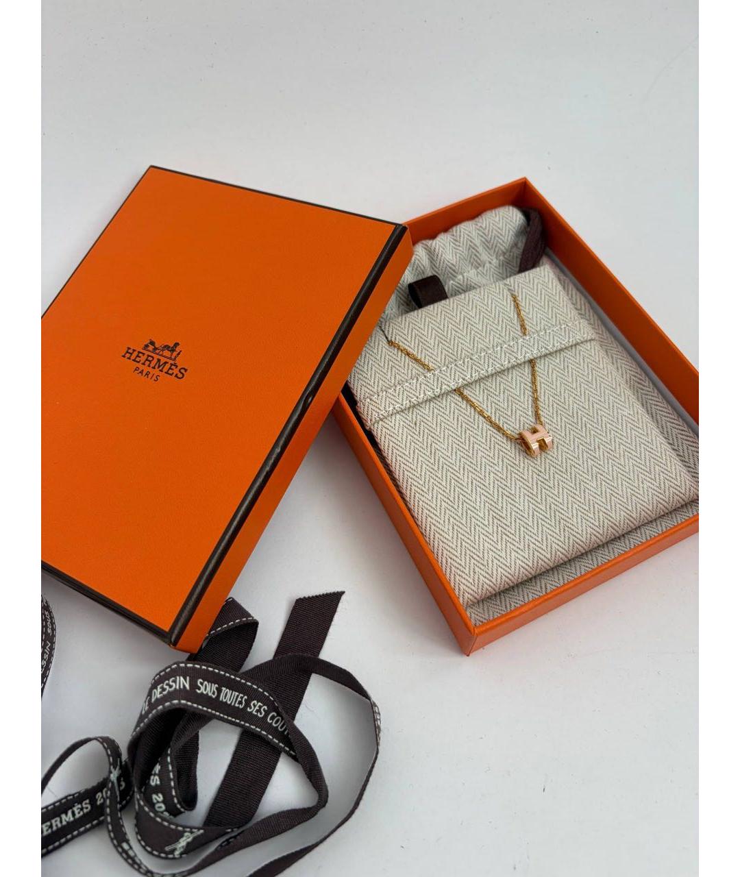HERMES Розовая металлическая подвеска, фото 5