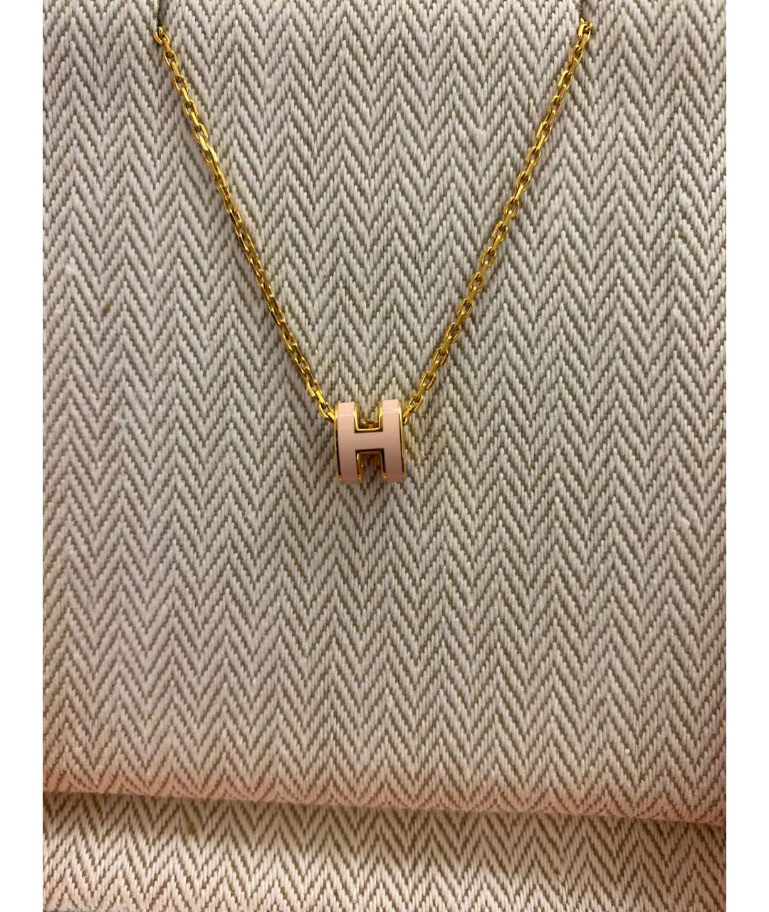 HERMES Розовая металлическая подвеска, фото 2