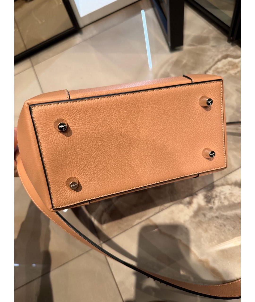 CHRISTIAN LOUBOUTIN Бежевая кожаная сумка с короткими ручками, фото 3