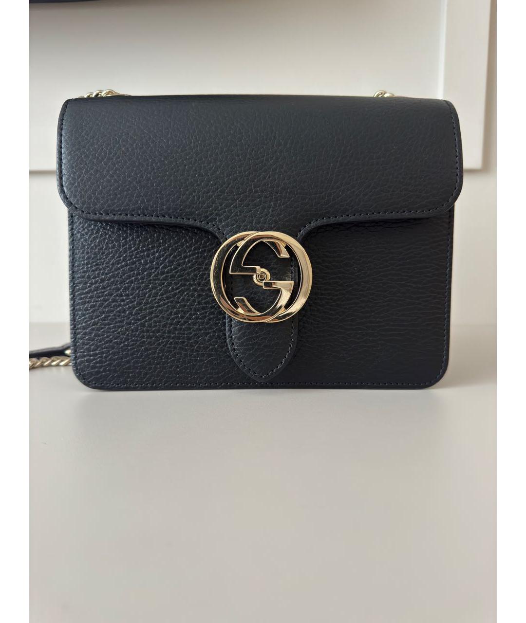 GUCCI Черная кожаная сумка через плечо, фото 9