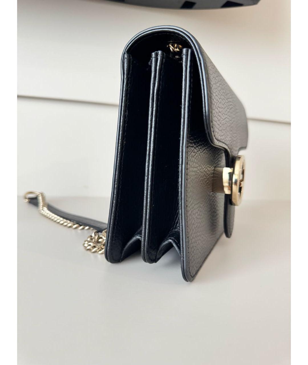 GUCCI Черная кожаная сумка через плечо, фото 2