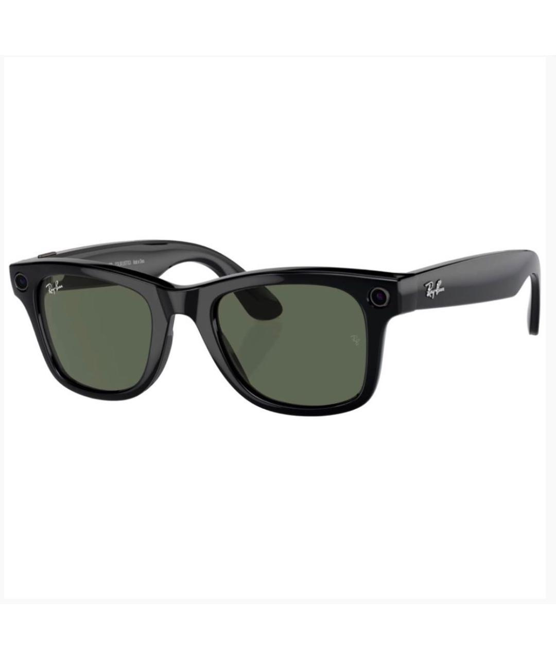 RAY BAN Черные пластиковые солнцезащитные очки, фото 1