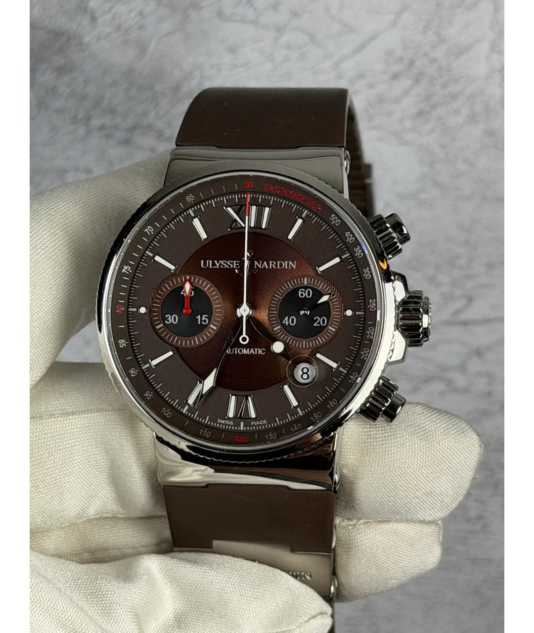 Ulysse Nardin Коричневые металлические часы, фото 2