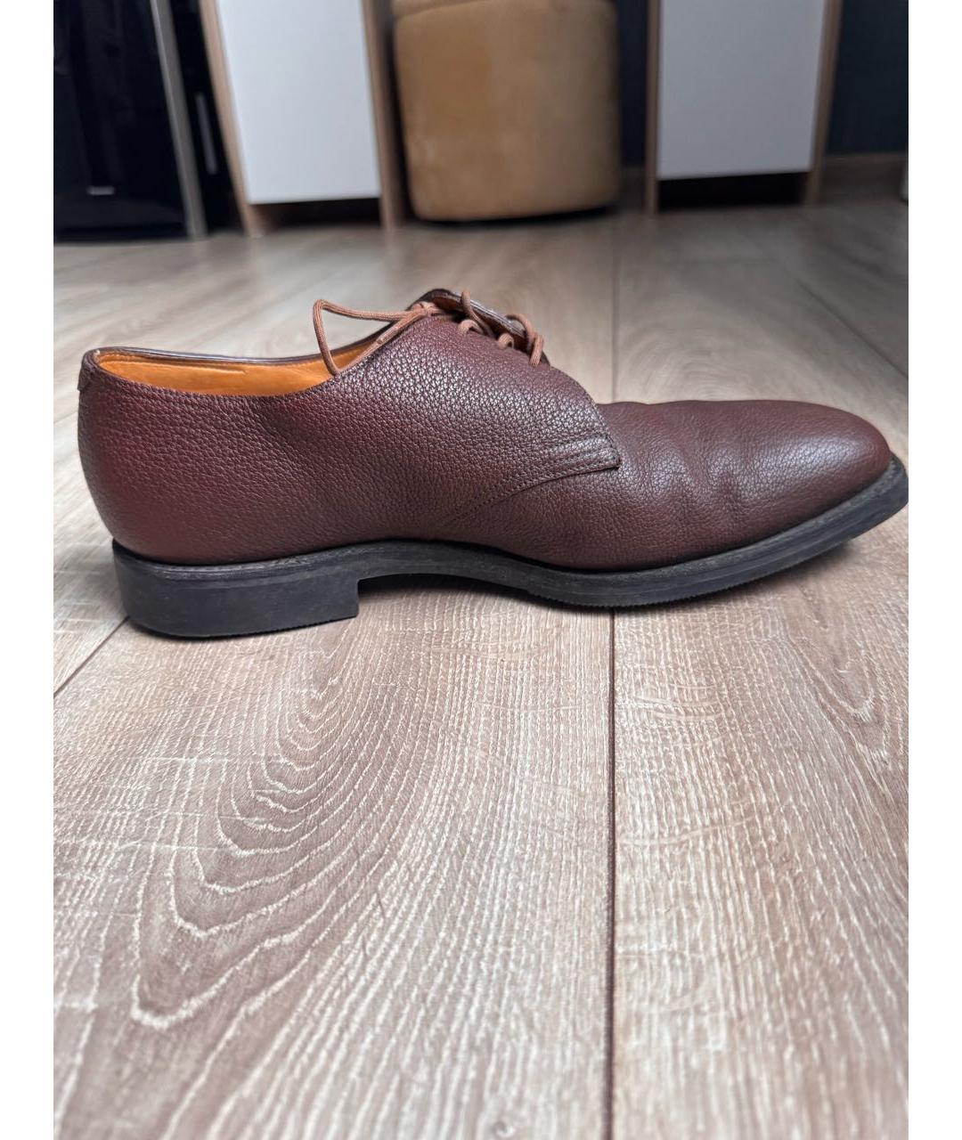 JOHN LOBB Коричневые кожаные низкие ботинки, фото 5