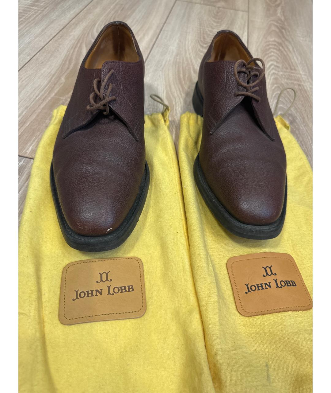 JOHN LOBB Коричневые кожаные низкие ботинки, фото 4