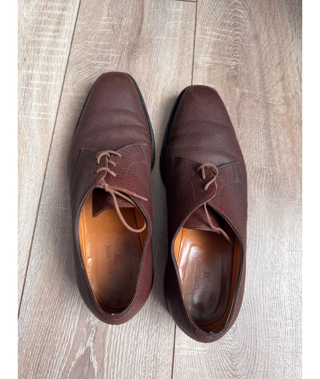 JOHN LOBB Коричневые кожаные низкие ботинки, фото 3
