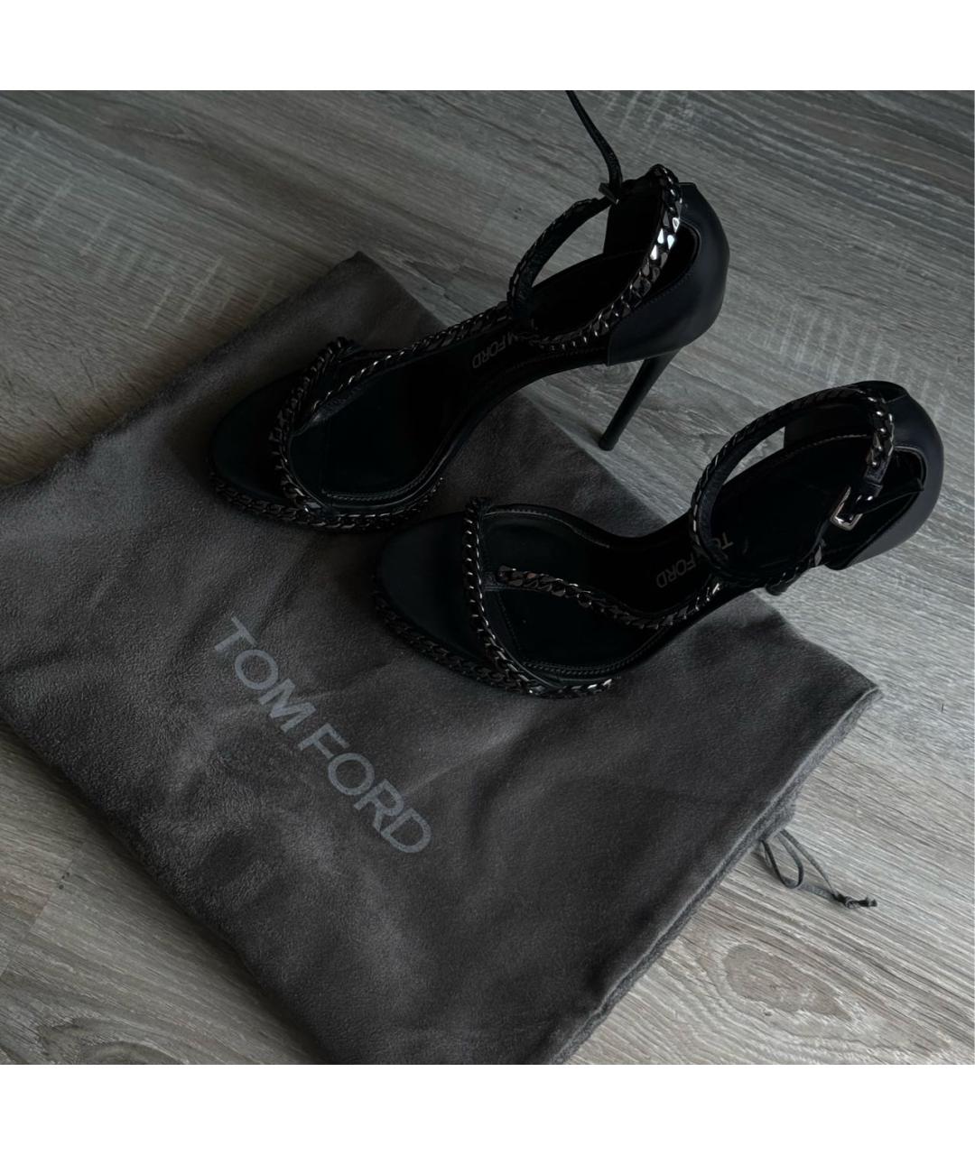 TOM FORD Черные кожаные туфли, фото 5