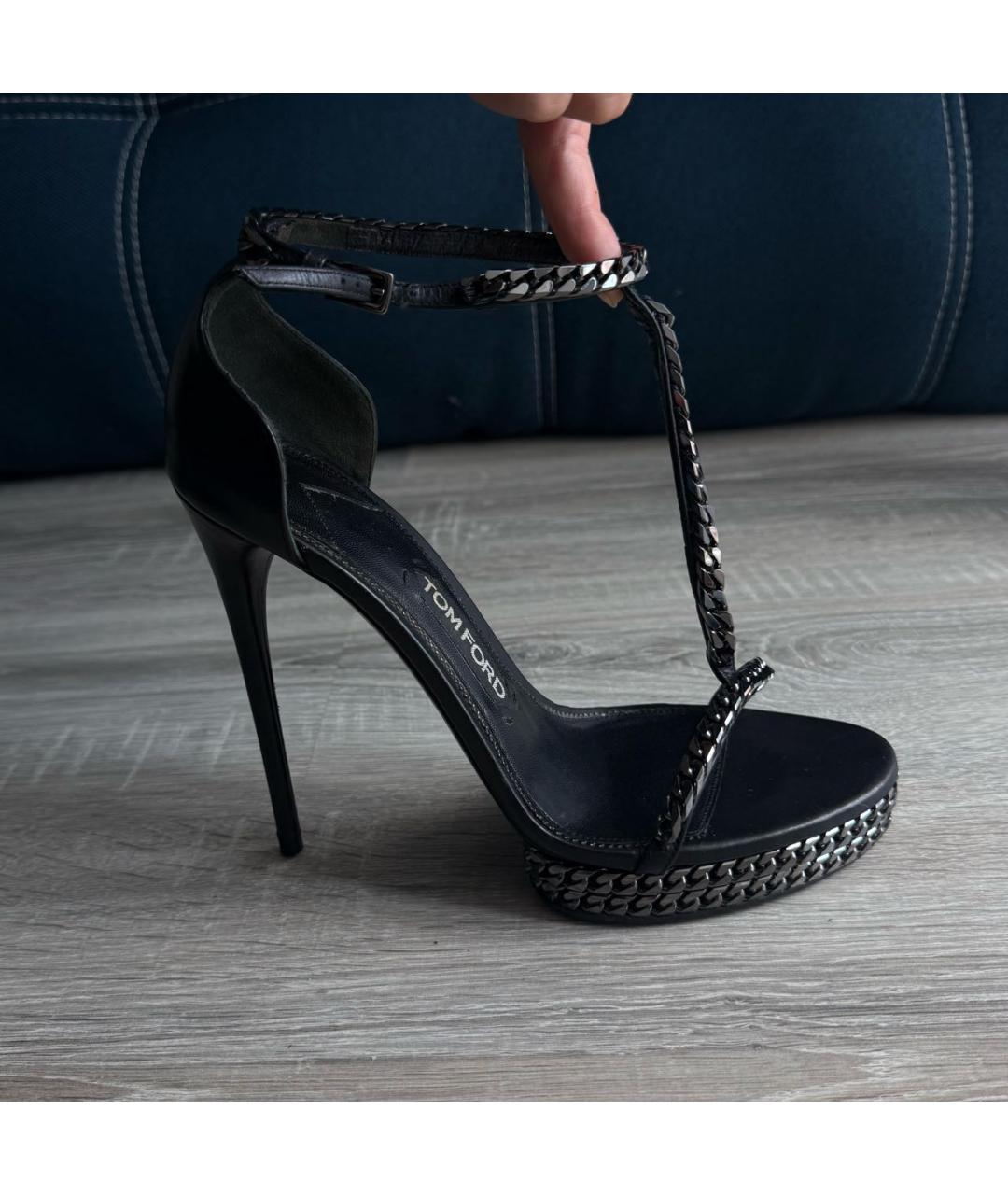 TOM FORD Черные кожаные туфли, фото 6