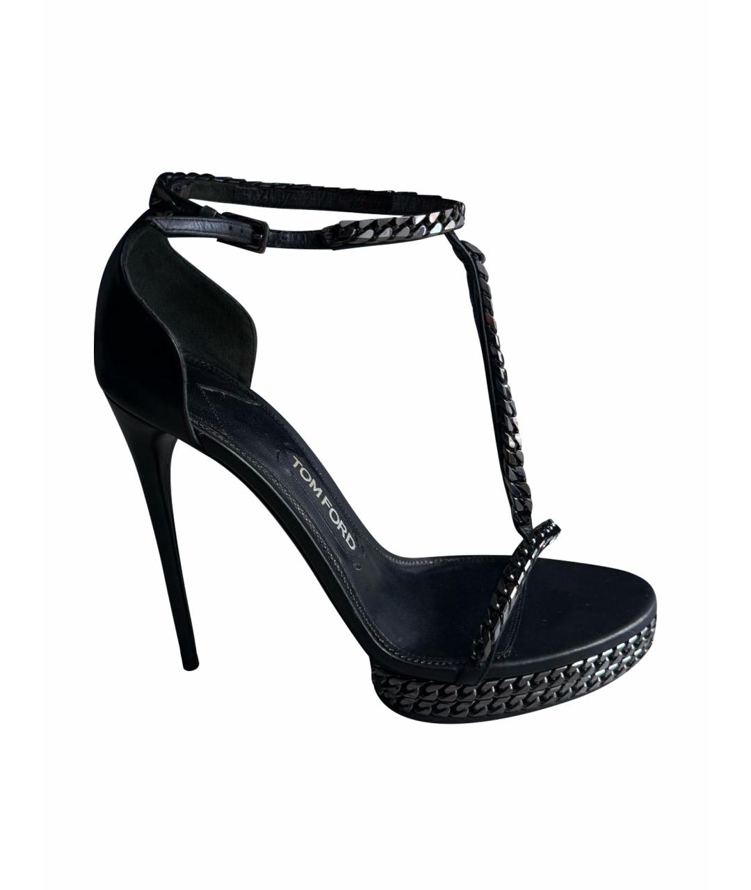 TOM FORD Черные кожаные туфли, фото 1