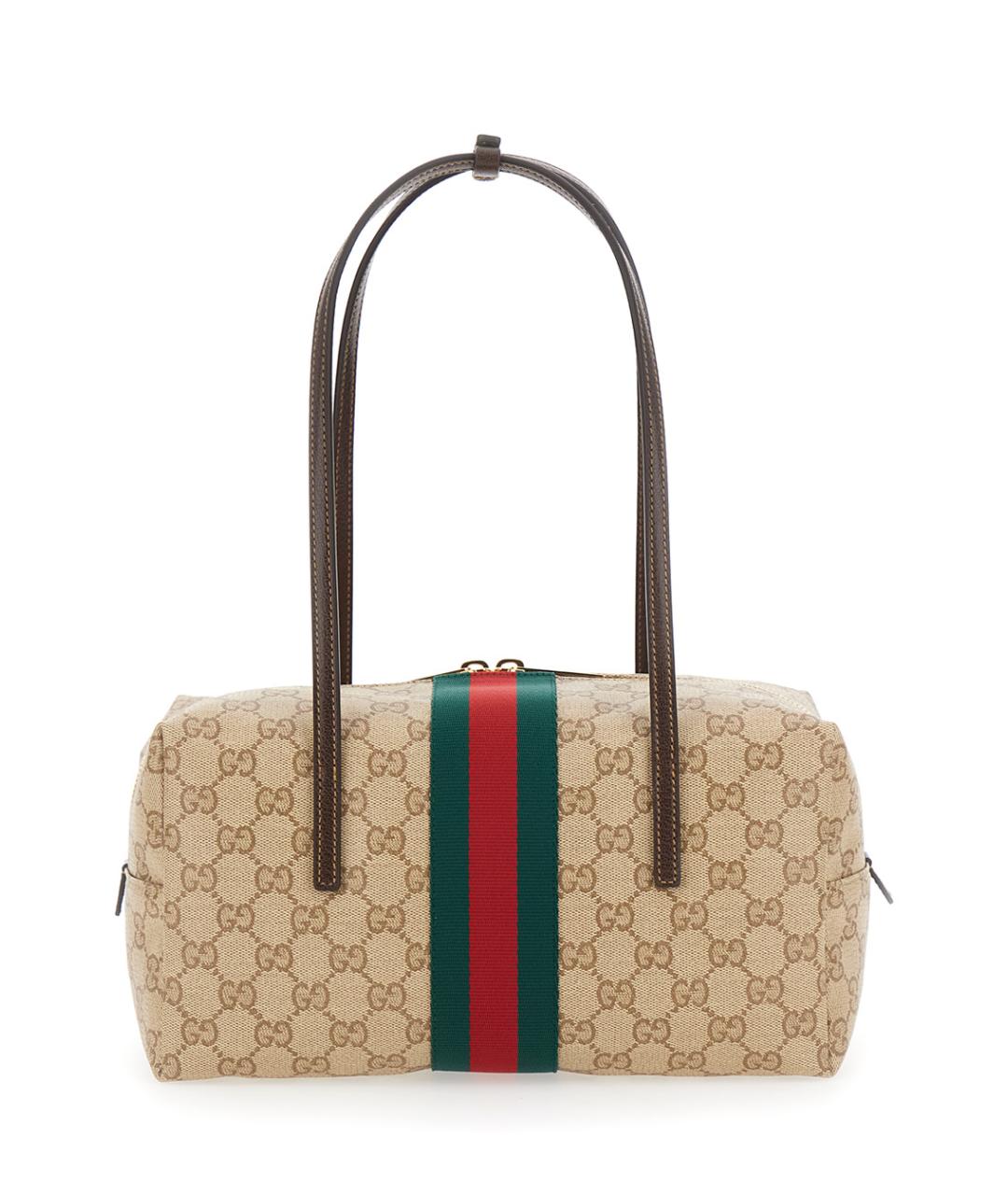 GUCCI Бежевая тканевая сумка через плечо, фото 2