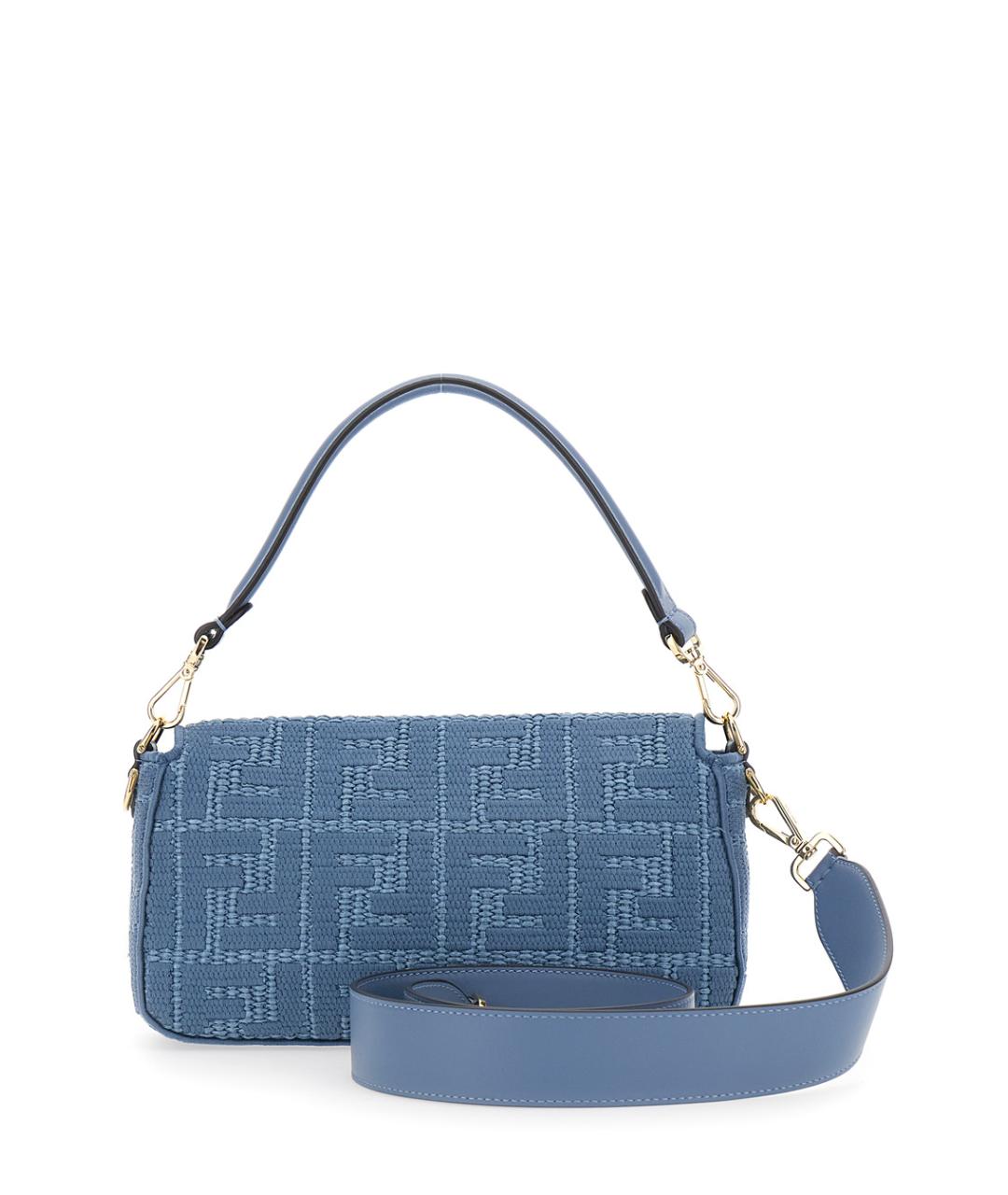 FENDI Голубая хлопковая сумка через плечо, фото 2