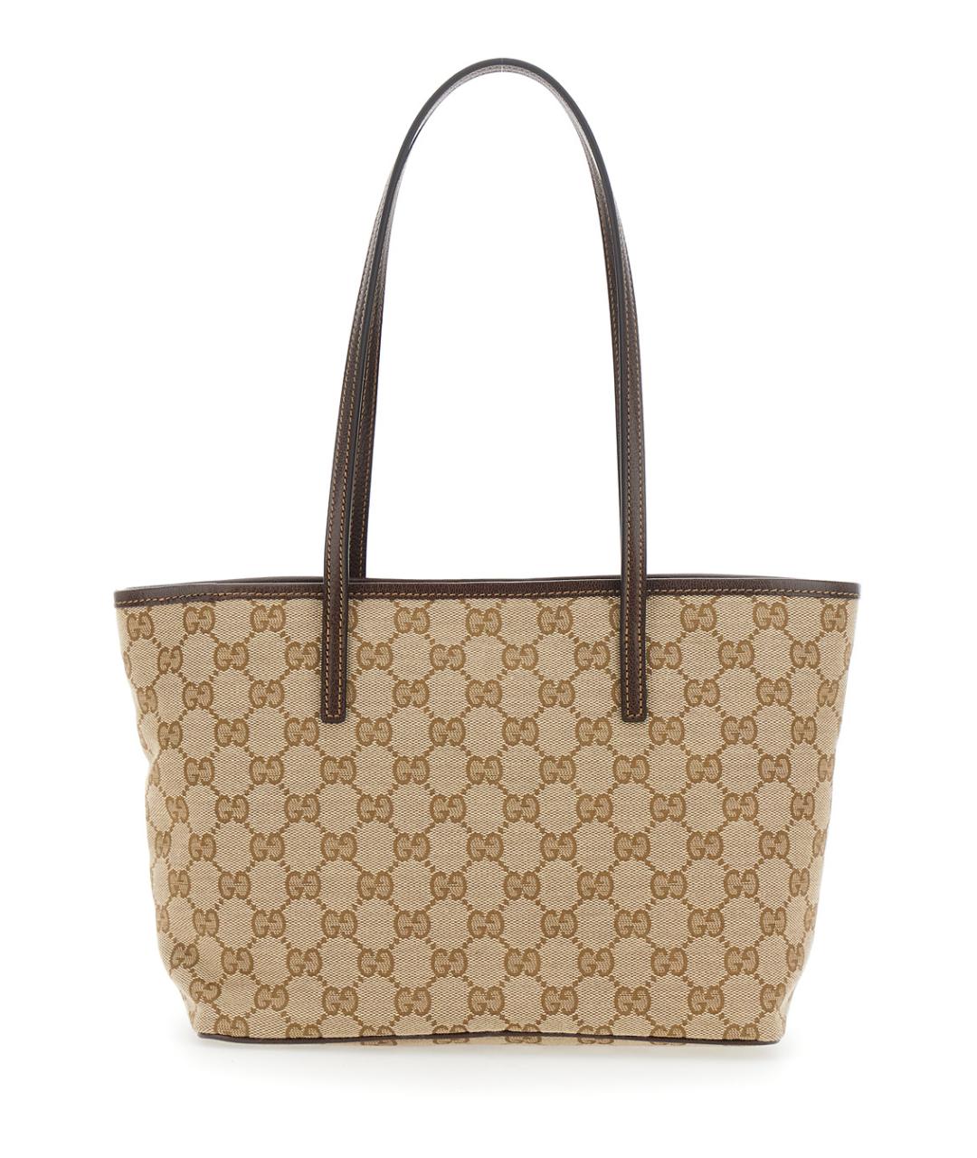 GUCCI Бежевая тканевая сумка тоут, фото 2