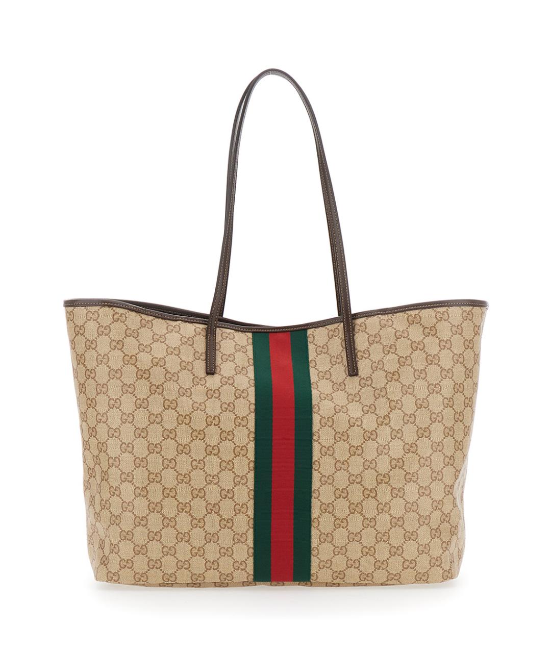 GUCCI Бежевая тканевая сумка тоут, фото 2