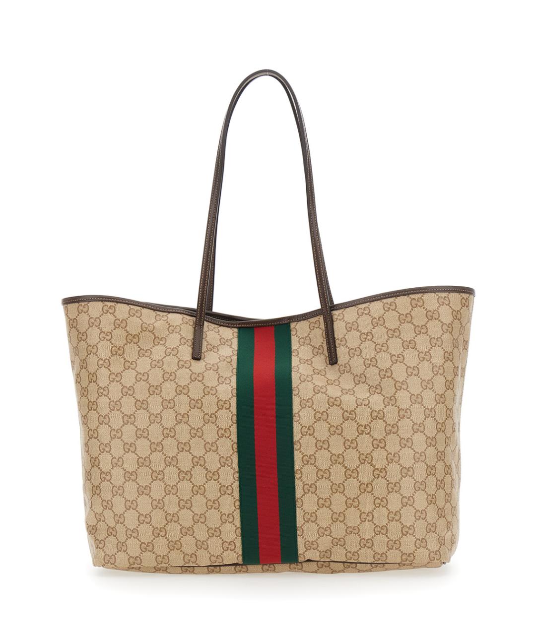 GUCCI Бежевая тканевая сумка тоут, фото 1