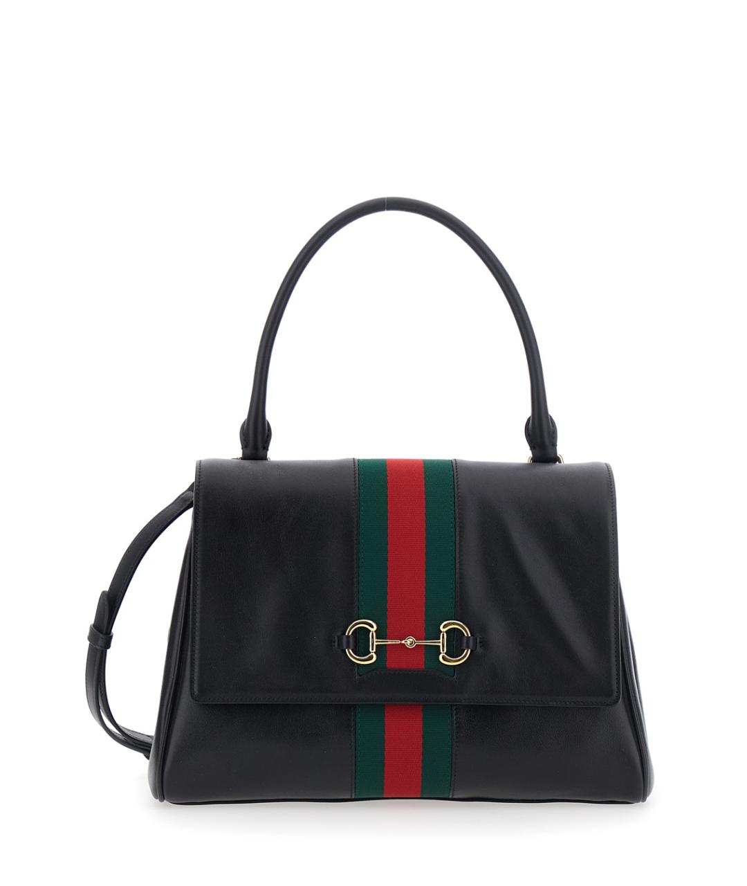 GUCCI Черная кожаная сумка через плечо, фото 1