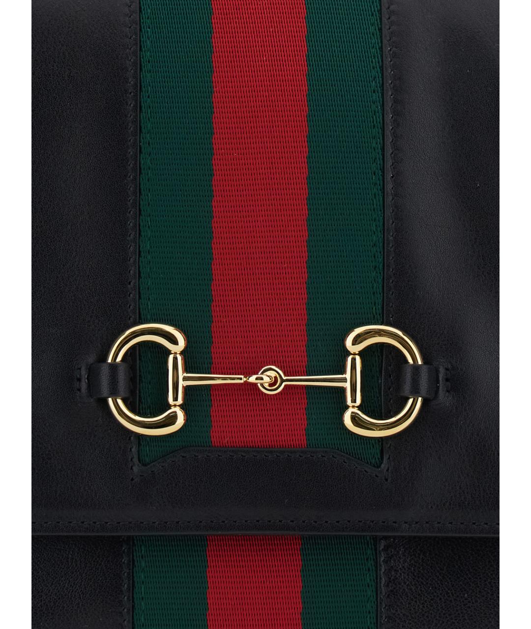 GUCCI Черная кожаная сумка через плечо, фото 3
