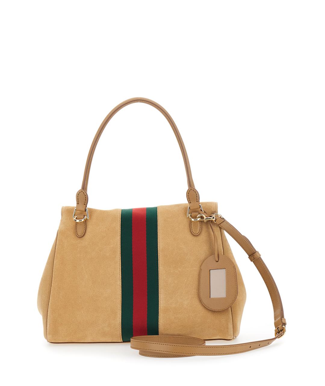GUCCI Бежевая замшевая сумка через плечо, фото 2
