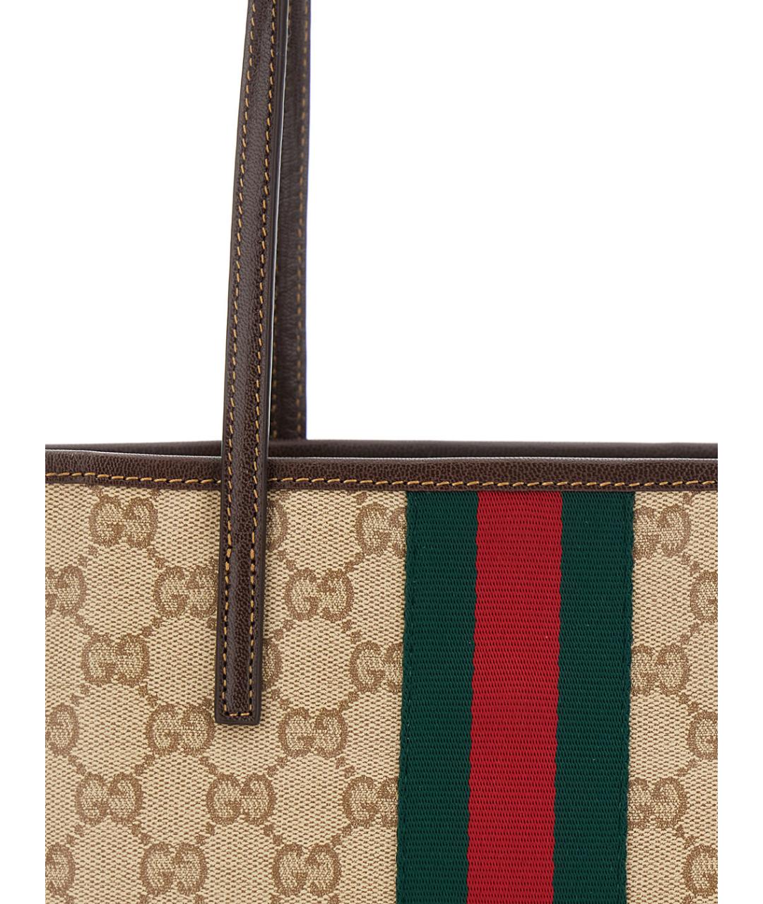 GUCCI Бежевая тканевая сумка тоут, фото 3