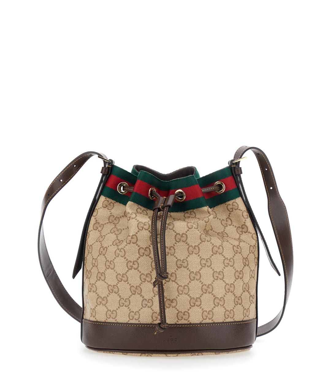 GUCCI Бежевая тканевая сумка через плечо, фото 1