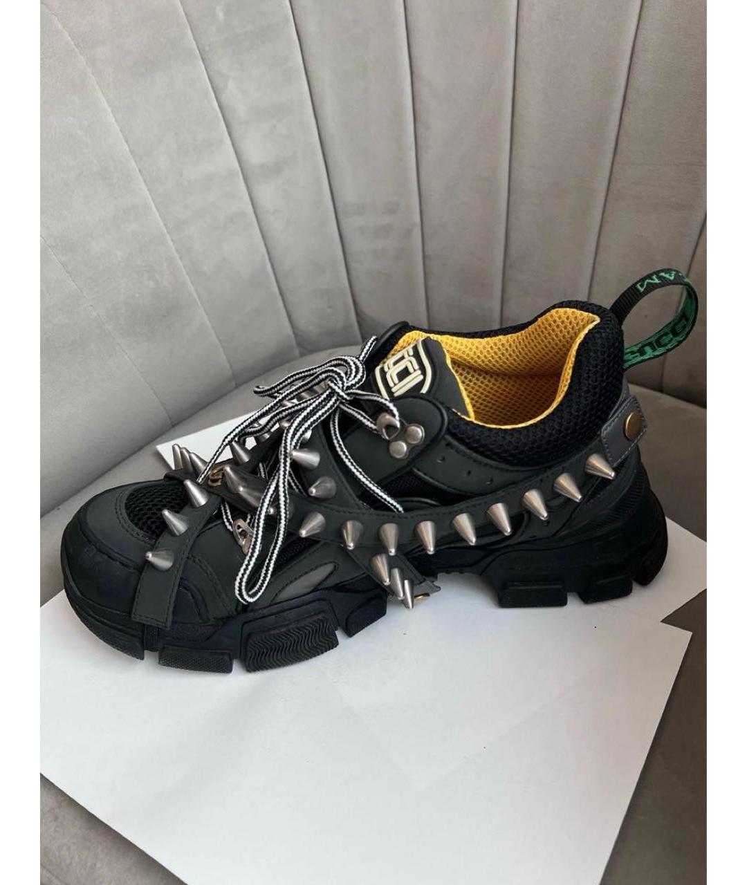 GUCCI Черные текстильные высокие кроссовки / кеды, фото 8