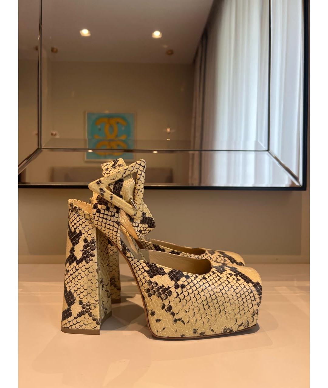 BOTTEGA VENETA Желтые туфли из экзотической кожи, фото 5