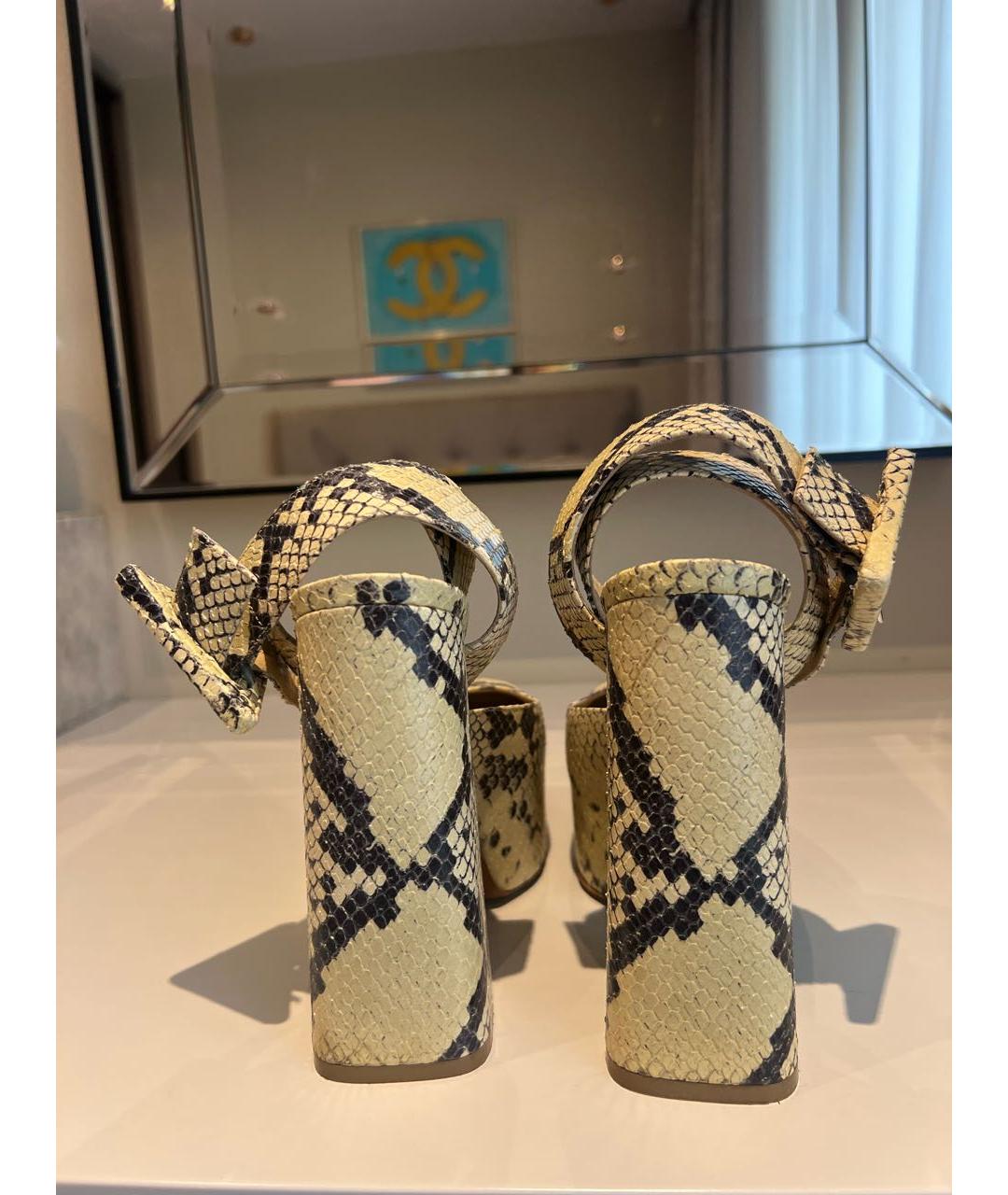 BOTTEGA VENETA Желтые туфли из экзотической кожи, фото 4