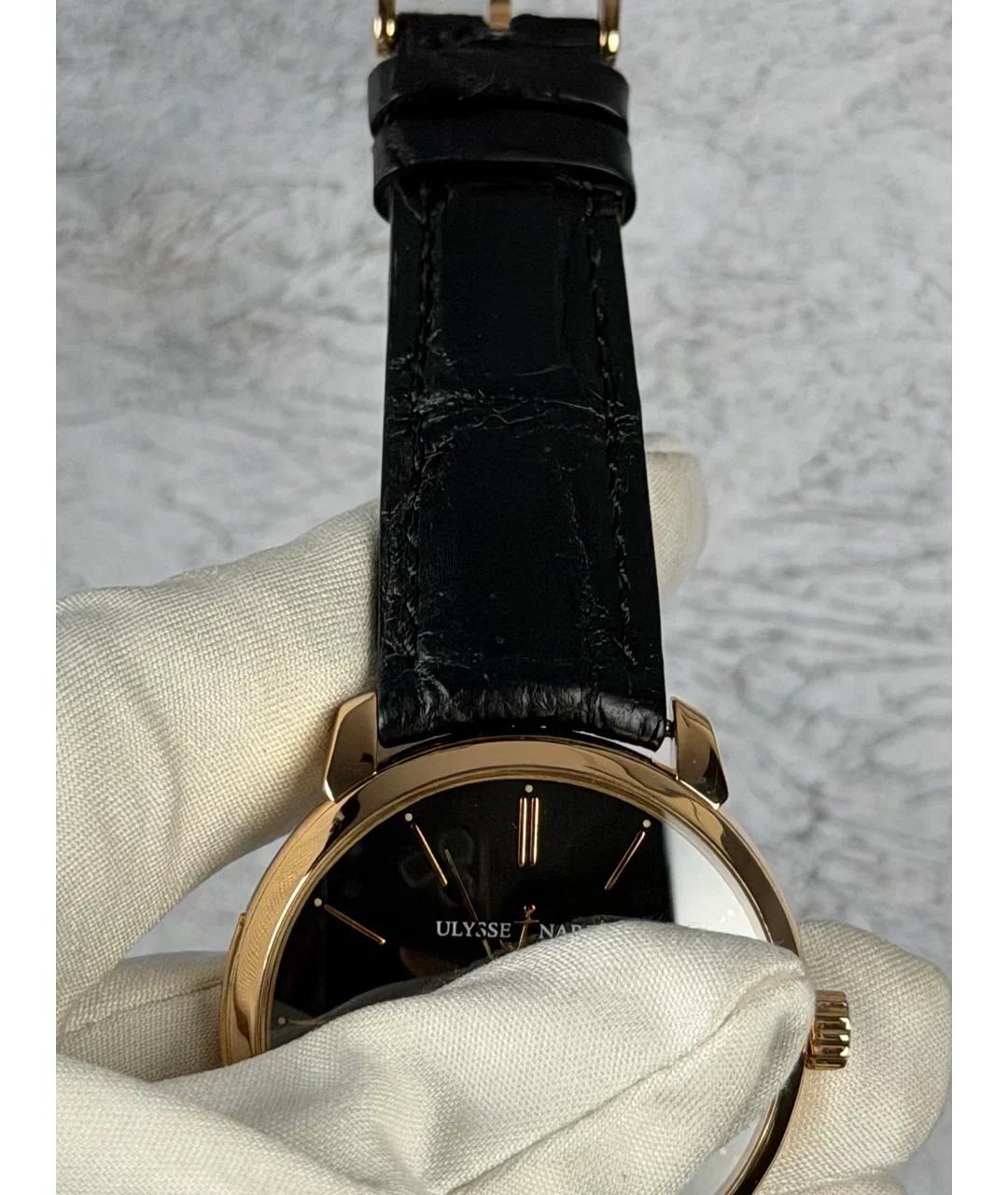 Ulysse Nardin Черные часы из розового золота, фото 5