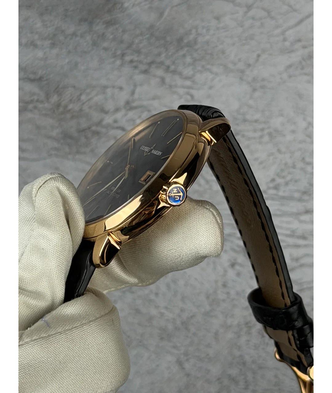 Ulysse Nardin Черные часы из розового золота, фото 3