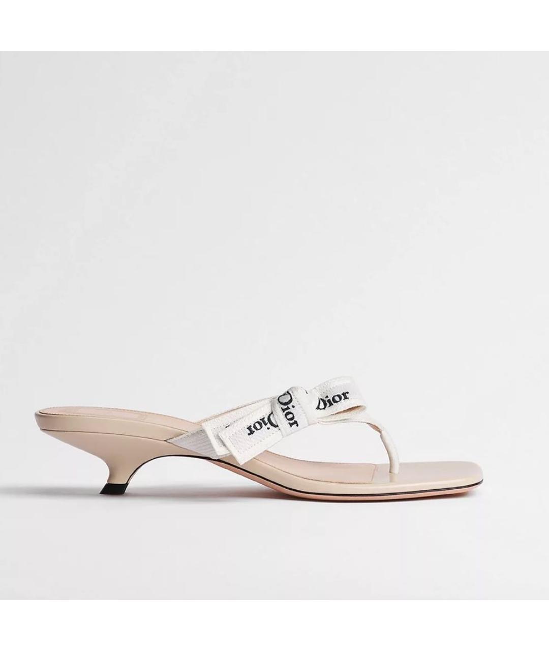 CHRISTIAN DIOR Бежевые мюли, фото 4