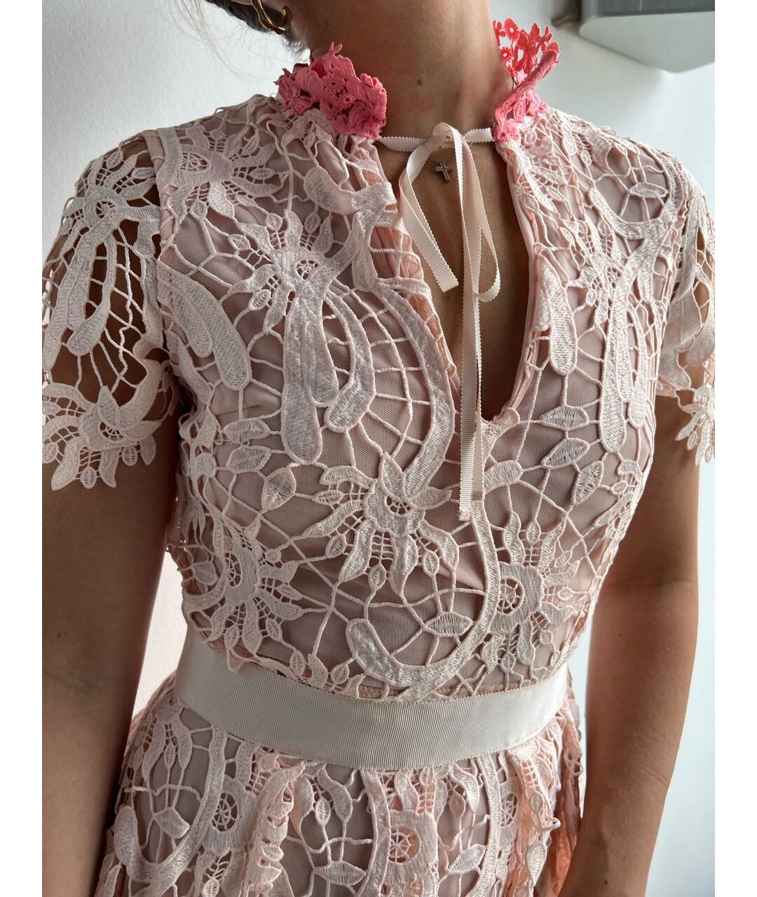 MAJE Розовое полиэстеровое коктейльное платье, фото 4