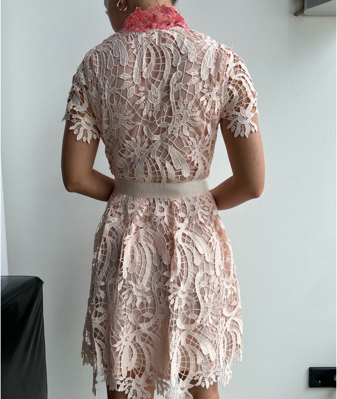 MAJE Розовое полиэстеровое коктейльное платье, фото 2