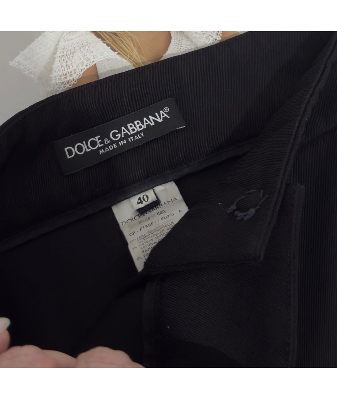 DOLCE&GABBANA Черные шерстяные брюки узкие, фото 3