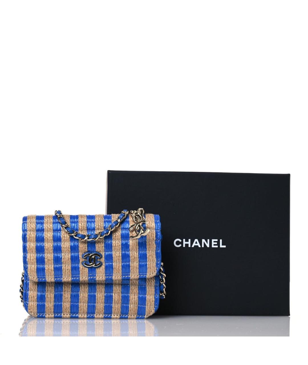 CHANEL Синяя плетеная сумка через плечо, фото 5