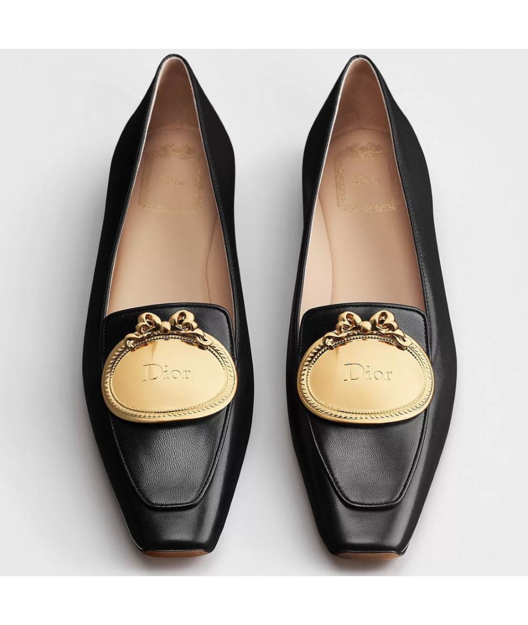 CHRISTIAN DIOR Черные кожаные мокасины, фото 2