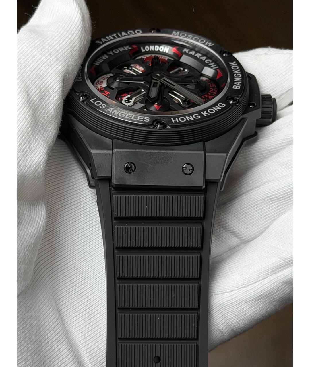 HUBLOT Черные керамические часы, фото 6