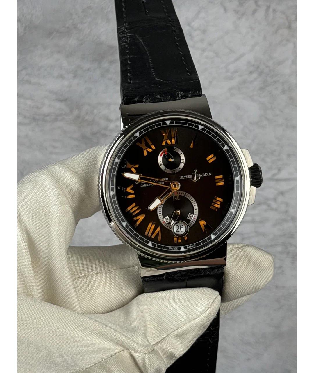 Ulysse Nardin Черные металлические часы, фото 2