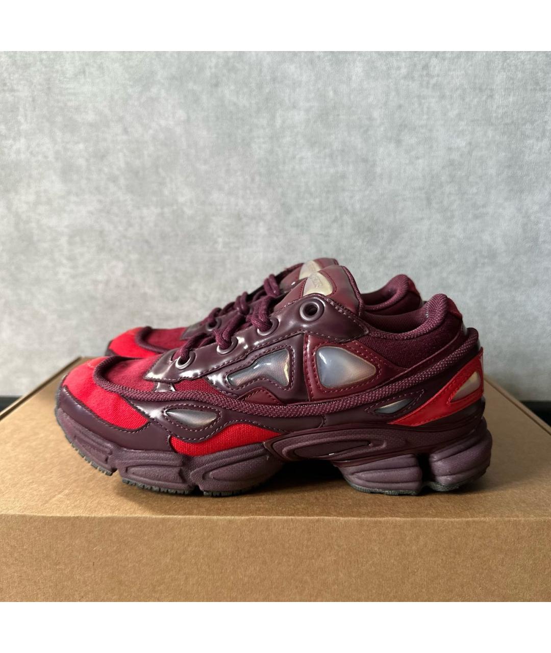 ADIDAS X RAF SIMONS Бордовые текстильные кроссовки, фото 3