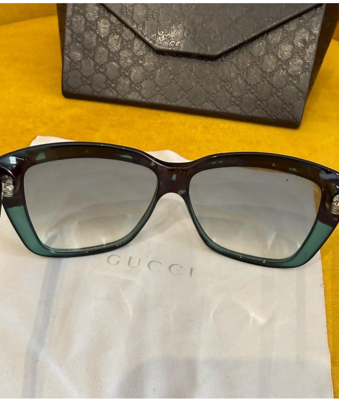 GUCCI Зеленые пластиковые солнцезащитные очки, фото 3