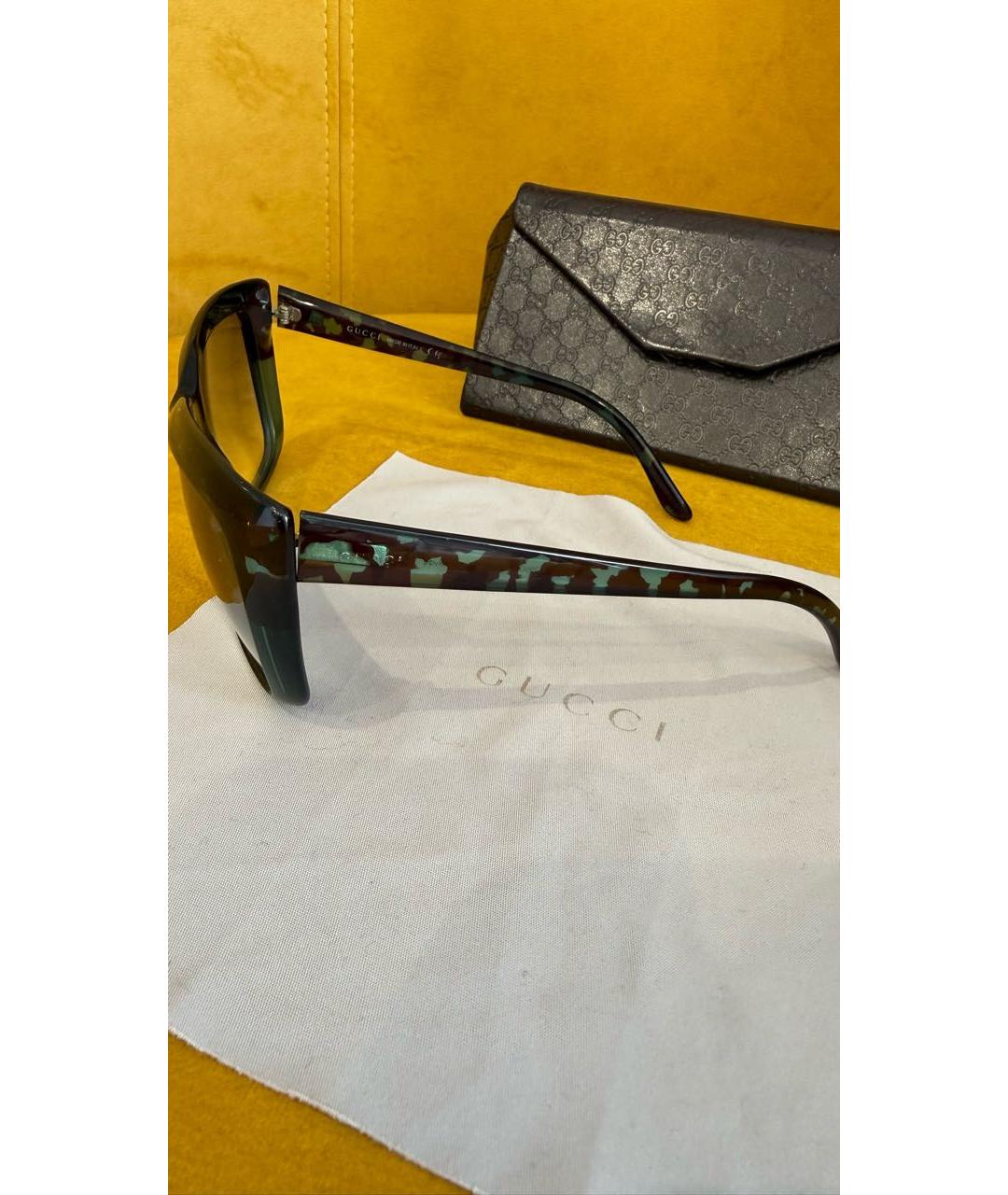 GUCCI Зеленые пластиковые солнцезащитные очки, фото 2