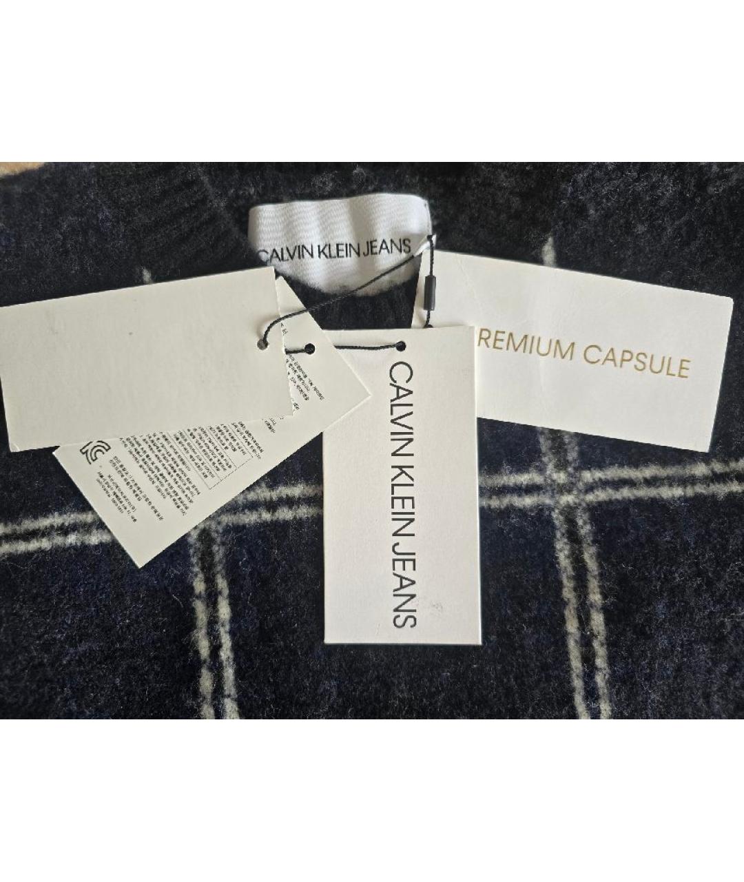 CALVIN KLEIN Темно-синий шерстяной джемпер / свитер, фото 3