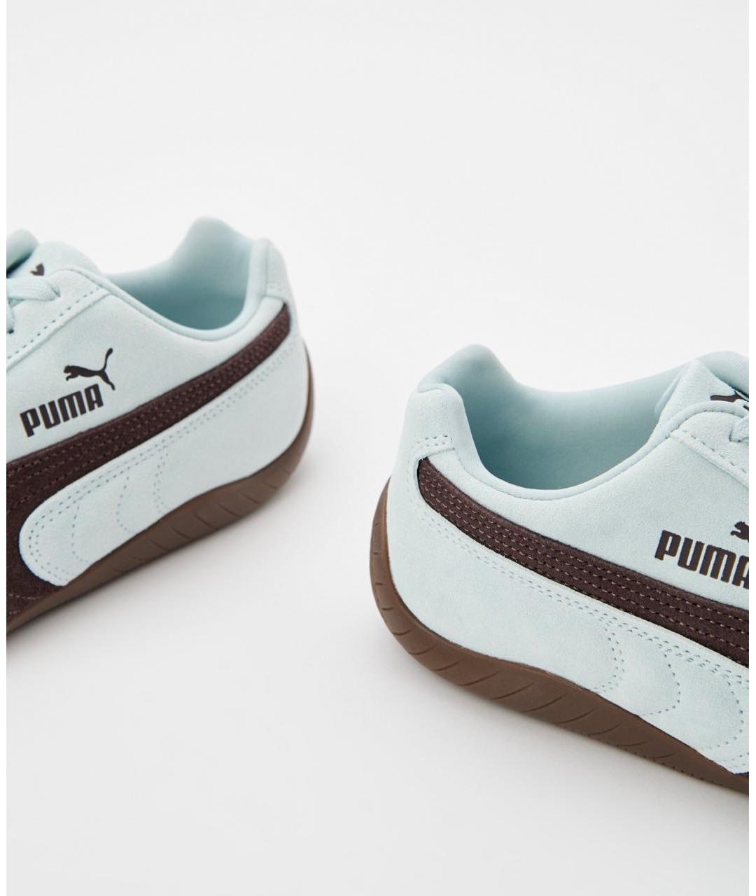 PUMA Бирюзовые замшевые кроссовки, фото 4