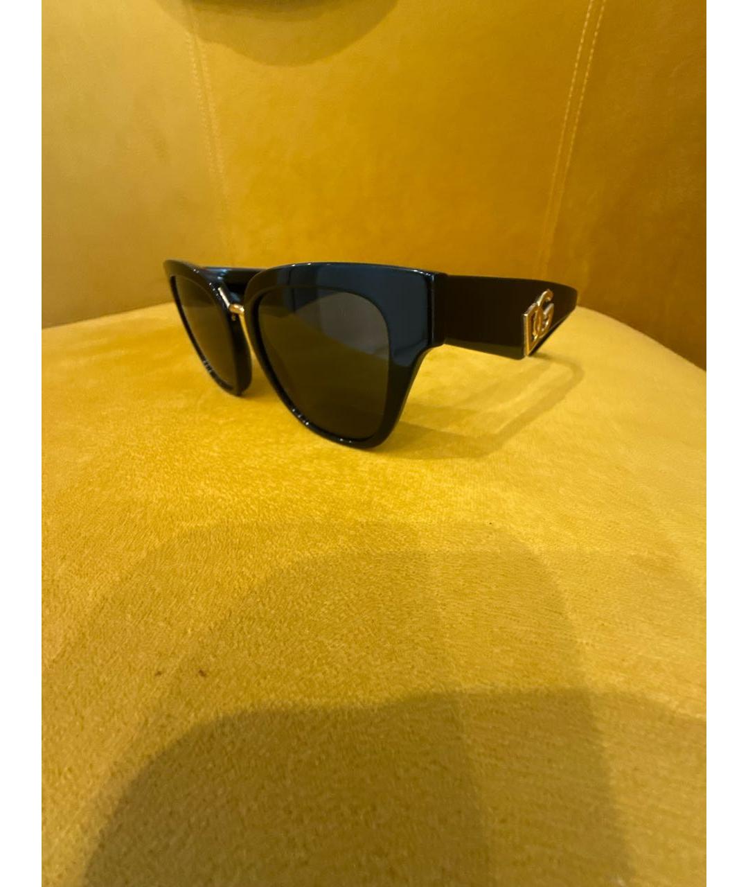 DOLCE&GABBANA Черные пластиковые солнцезащитные очки, фото 2