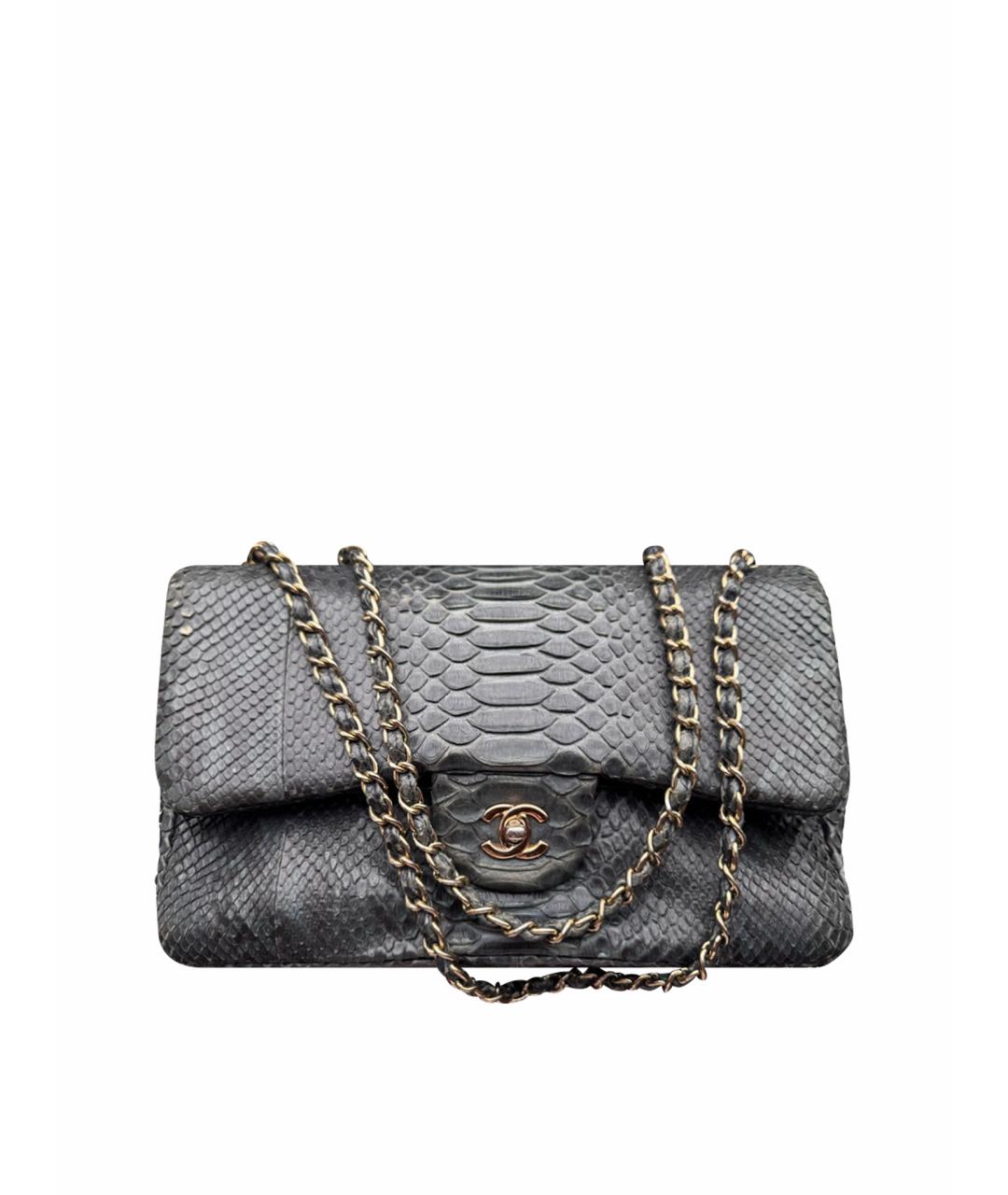 CHANEL Темно-синяя кожаная сумка с короткими ручками, фото 1