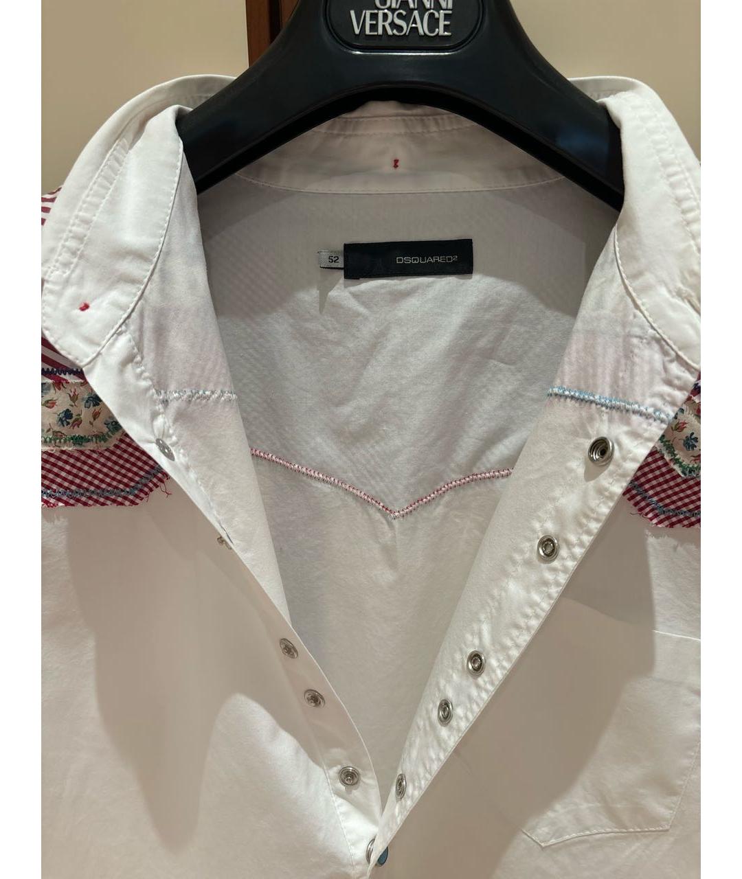 DSQUARED2 Белая хлопковая кэжуал рубашка, фото 3